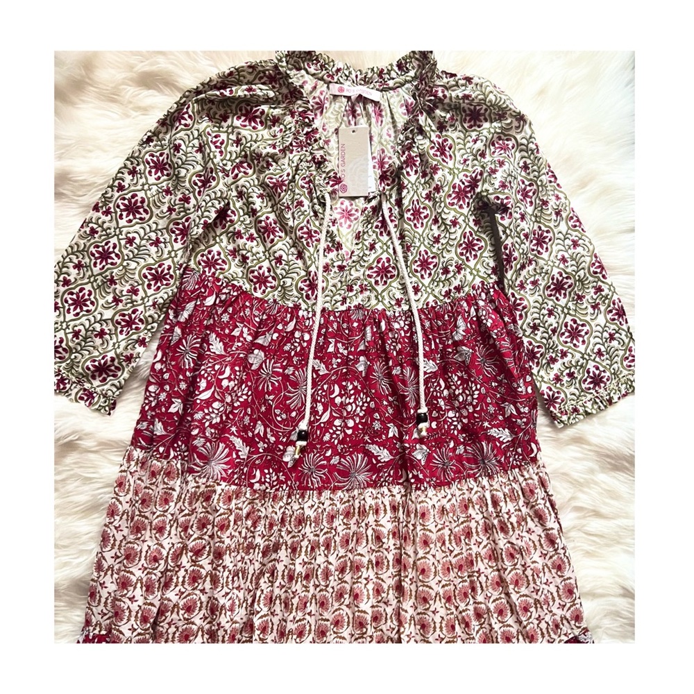 New! ANTHROPOLOGIE Ro’s Garden Tiered Stitched Ruffle Maxi Dress - Picture 6 of 12